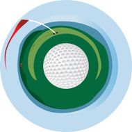 golf icon vector ball flag circular