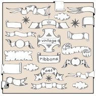 Retro Banners And Ribbons Set