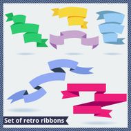 Set of retro and flat ribbons N2