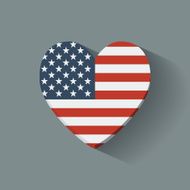 Heart-shaped icon with flag of the USA