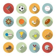 Set of vector sport icons in flat design N4