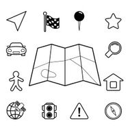 Navigation iconset contour flat