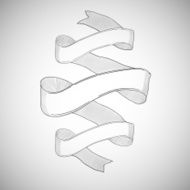 Vintage ribbon decorative design element hand-drawn sketch N2