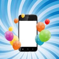 Color Glossy Balloons Background Vector Illustration N121