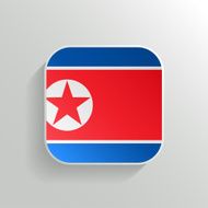 Vector Button - North Korea Flag Icon
