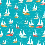 Retro seamless travel pattern of yacht