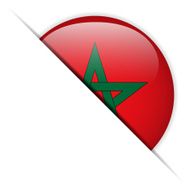 Morocco Flag Glossy Button Hidden