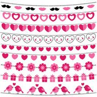 Valentine bunting flags set