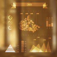Abstract Canada Map with Infographic Elements on Blurred Backgro