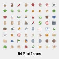 64 Glyph vector icons for web and mobile application