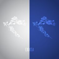 Low Poly Croatia Map with National Colors
