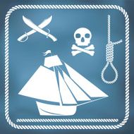 Pirate icons - sloop cutlass hangman&#039;s knot
