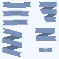 Set of blue ribbons for different designs and decorations N6