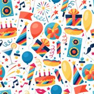Celebration seamless pattern with party icons and objects N5