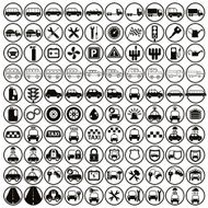 100 car and transport icons