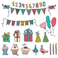 vector birthday party elements N4