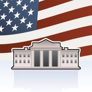 White house and flag