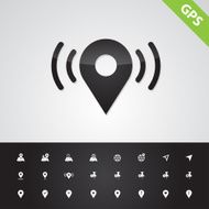 Set of isolated vector navigation icons