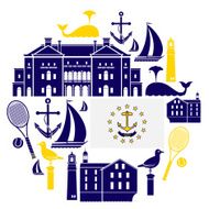 Rhode island Icon Set