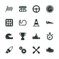 Motor Racing Silhouette Icons