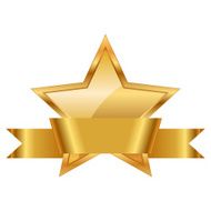 Gold Star With Ribbon N2