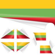 Lithuanian Flags behind Curled Paper