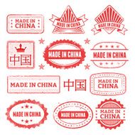 Made in the China Grunge Badge Set N2