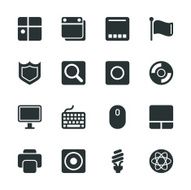 Computer System Silhouette Icons