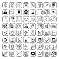 Business icons set Vector Hand drawn