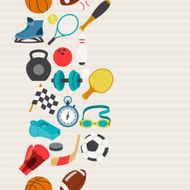 Seamless pattern of sport icons N3