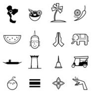 Thai culture icon set vector illustration
