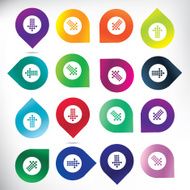 Map pins with arrows