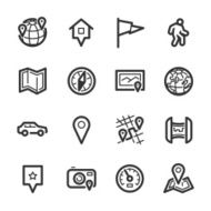 Maps and navigation icons &ndash; Bazza series