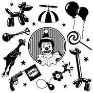 clown and his equipment