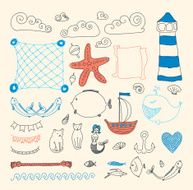 set cute sea objects collection N3