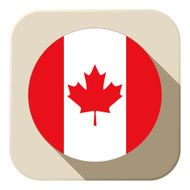 Canada Flag Button Icon Modern N2