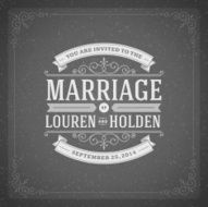 Wedding invitation card template vector vintage background N56