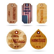 vector grunge and vintage hang tags set