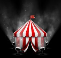 Circus tent with spotlights