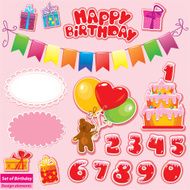 Set of Birthday Party Elements