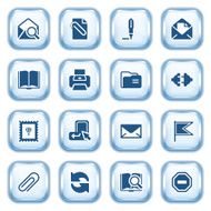 E-mail web icons on glossy buttons