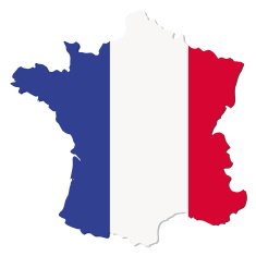 French map with flag of France Vector illustration
