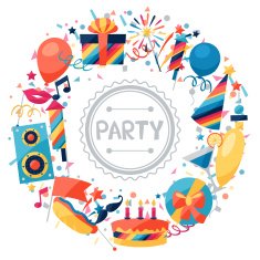 Celebration background with party icons and objects N7