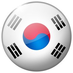 South Korea Round Glass Button