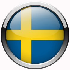 sweden flag gel metal button