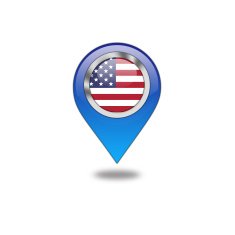 USA flag map pointer N6