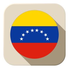 Venezuela Flag Button Icon Modern N2