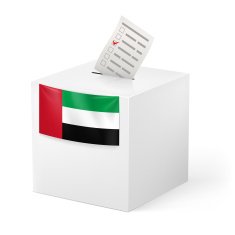 Ballot box with voting paper United Arab Emirates