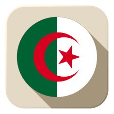 Algeria Flag Button Icon Modern N2