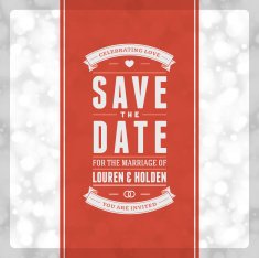 Wedding invitation card template vector vintage background N35